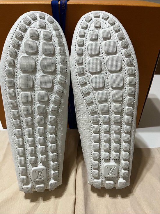 Louis Vuitton White Embossed Leather Driving Loafers main image 16